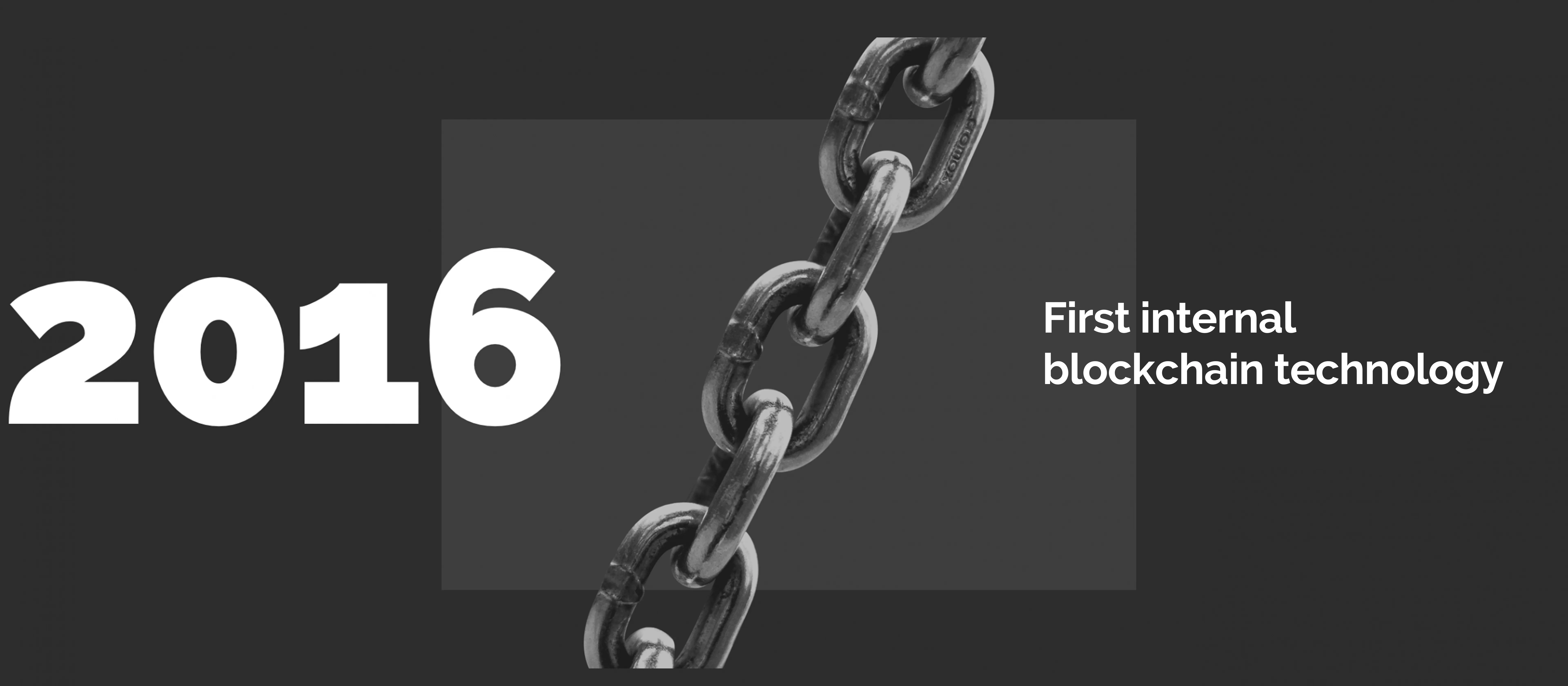 2016 — First internal blockchain technology