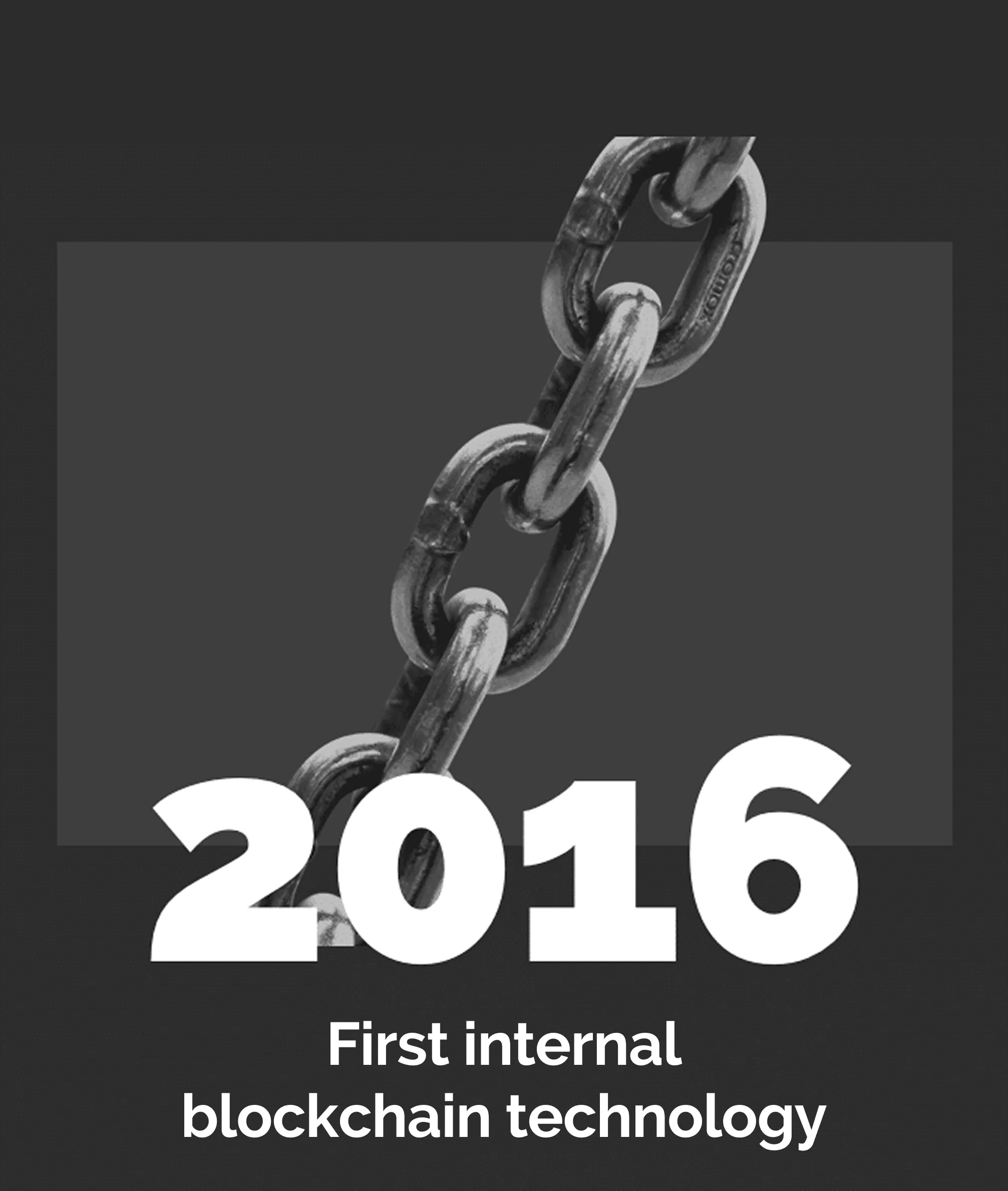 2016 — First internal blockchain technology
