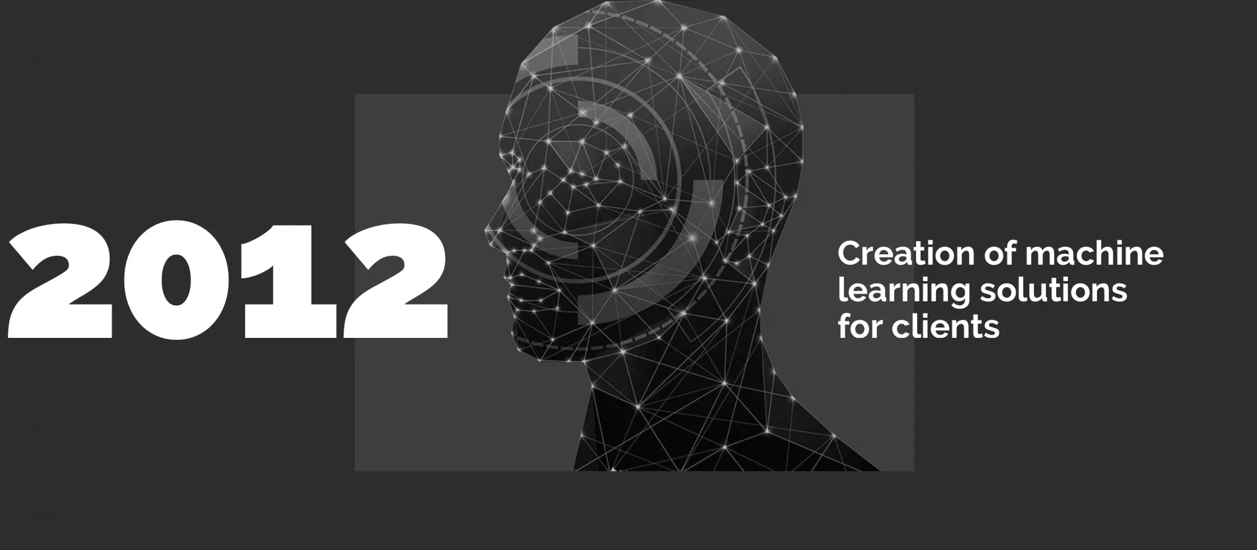 2012 — Creation of machine learning solutions for clients